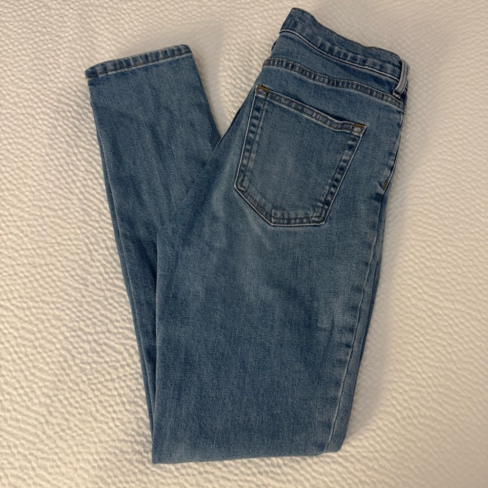 Everlane Women's High Rise Medium Light Wash Skinny Jeans RN# 139393 Sz 29